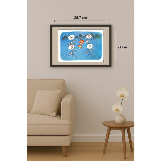 Huang Kun 29x21cm Original Cartoon BOD00113