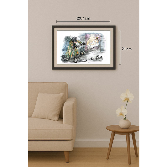 Borigen 29x21cm Orijinal Karikatür BOD01803