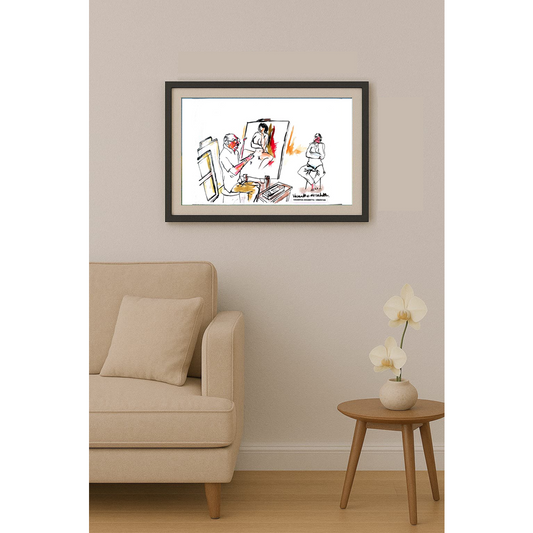 Vasantha Hosabettu 35x25cm Orijinal Karikatür Tablo BOD02038
