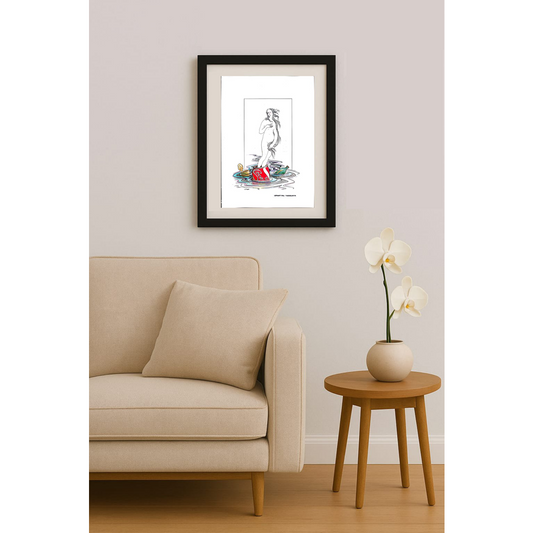 Tode Blazevski 35x25cm Orijinal Karikatür Tablo BOD02044