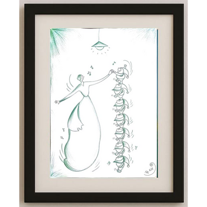 He Xin 29x21cm Orijinal Karikatür Tablo BOD00011