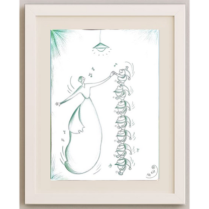 He Xin 29x21cm Orijinal Karikatür Tablo BOD00011