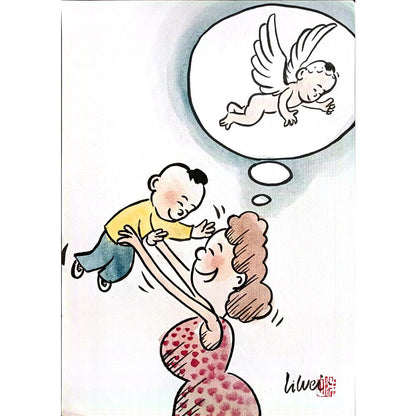 Lie Wei 29x21cm Orijinal Karikatür Tablo BOD00017