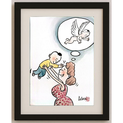 Lie Wei 29x21cm Orijinal Karikatür Tablo BOD00017