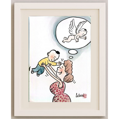 Lie Wei 29x21cm Orijinal Karikatür Tablo BOD00017