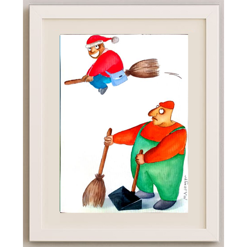 Hongyu Ma 29x21cm  Orijinal Karikatür Tablo BOD00023