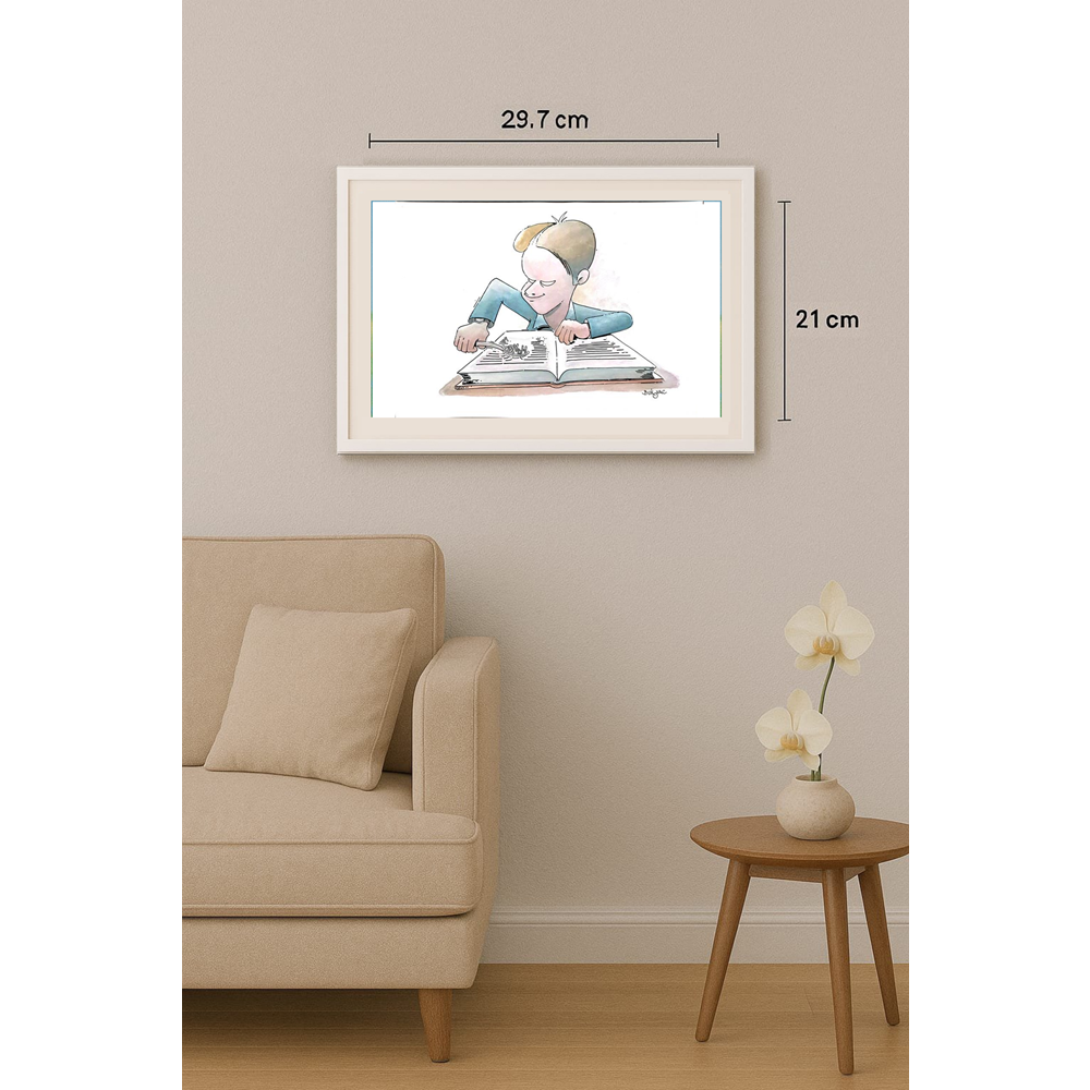 Milan Bukovac 29x21cm Orijinal Karikatür Tablo BOD00024