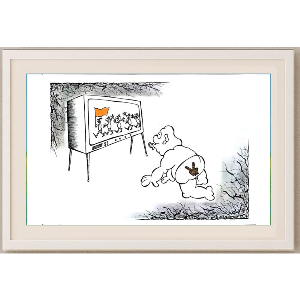 Marian Lupu 29x21cm Orijinal Karikatür Tablo BOD00030