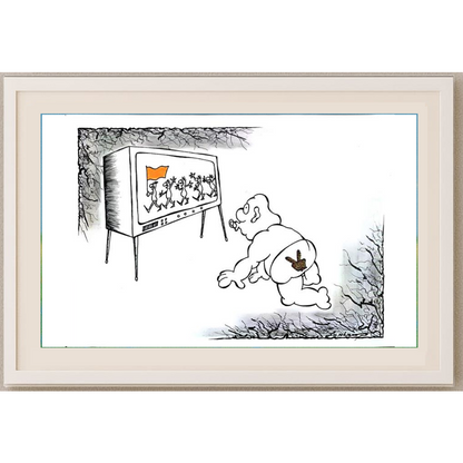 Marian Lupu 29x21cm Orijinal Karikatür Tablo BOD00030