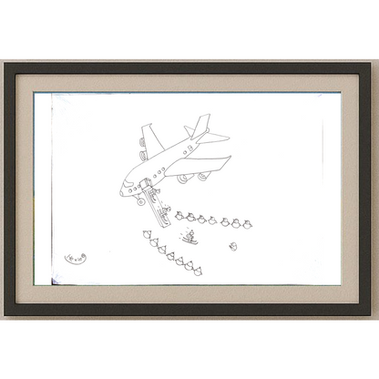 Marian Lupu 29x21cm Orijinal Karikatür Tablo BOD00033