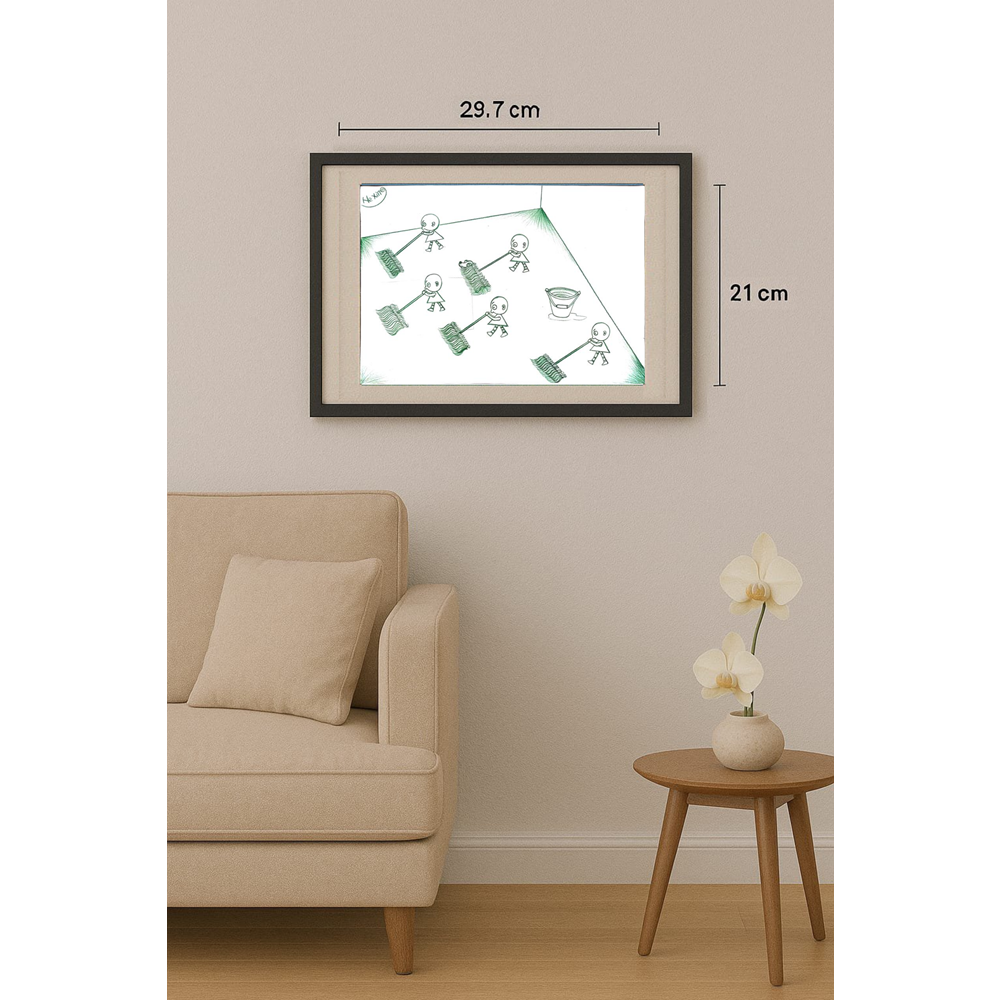 Marian Lupu 29x21cm Orijinal Karikatür Tablo BOD00034