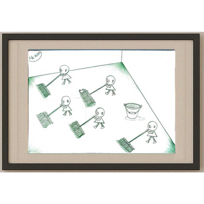 Marian Lupu 29x21cm Orijinal Karikatür Tablo BOD00034