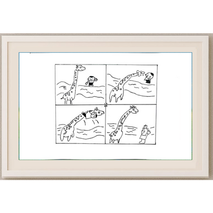 Wang Shou 29x21cm Orijinal Karikatür Tablo BOD00036