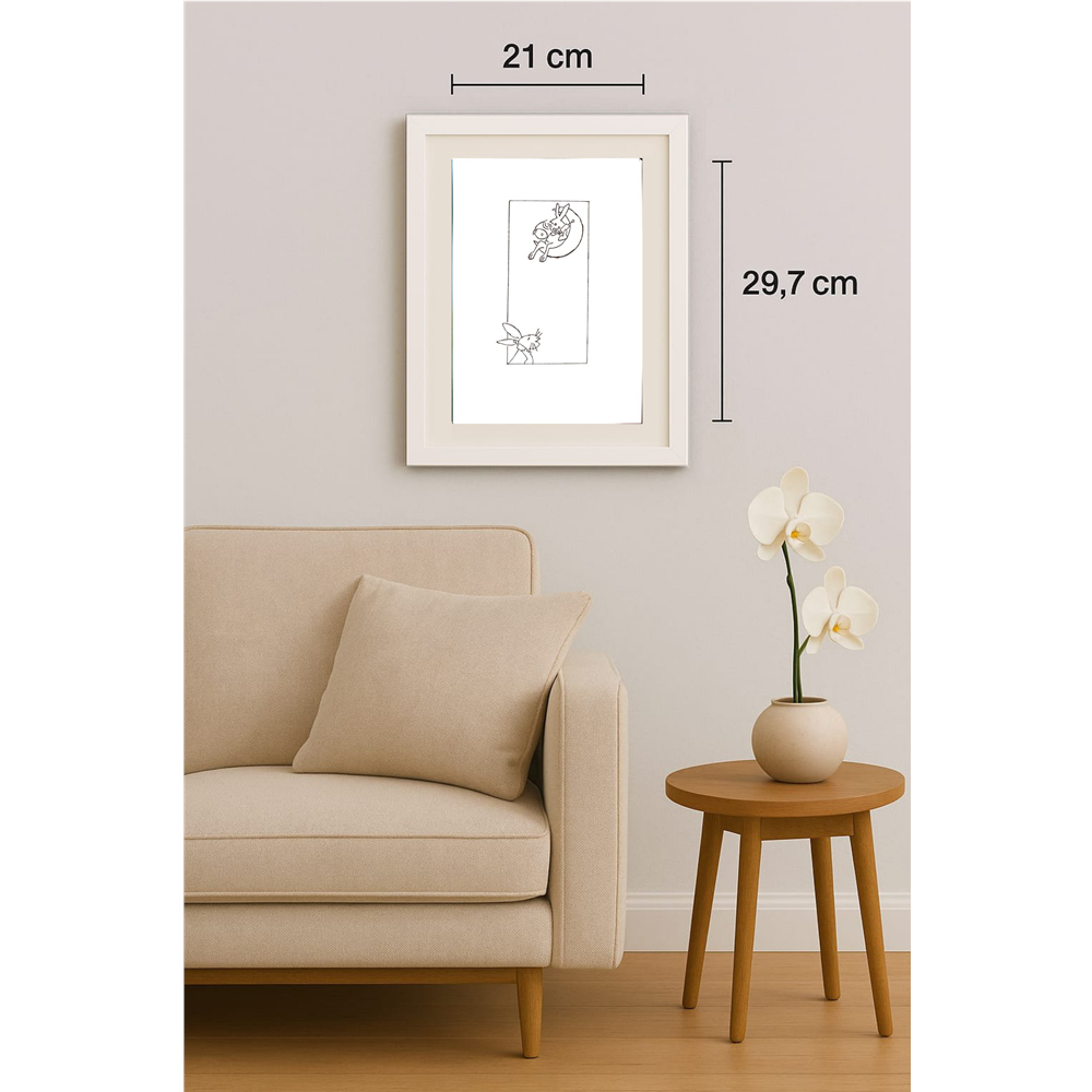 Wang Shou 29x21cm Orijinal Karikatür Tablo BOD00038