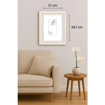 Wang Shou 29x21cm Orijinal Karikatür Tablo BOD00038