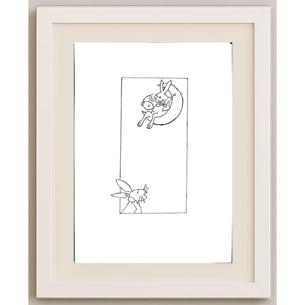 Wang Shou 29x21cm Orijinal Karikatür Tablo BOD00038