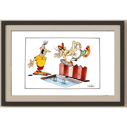 Tadeusz Krotos 29x21cm Orijinal Karikatür Tablo BOD00041