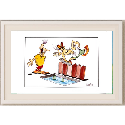 Tadeusz Krotos 29x21cm Orijinal Karikatür Tablo BOD00041