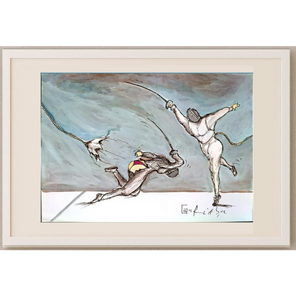 Ghinea Uriasu 29x21cm  Orijinal Karikatür Tablo BOD00052