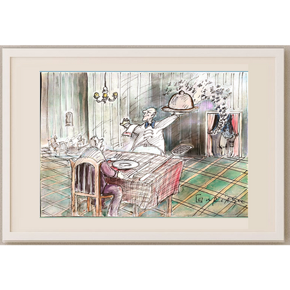 Ghinea Uriasu 29x21cm  Orijinal Karikatür Tablo BOD00053