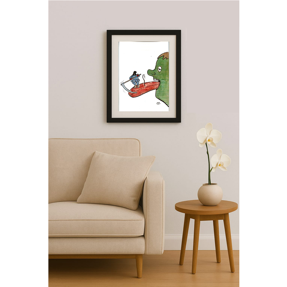 Mileta Milaradovic 25x17cm Original Cartoon BOD00083