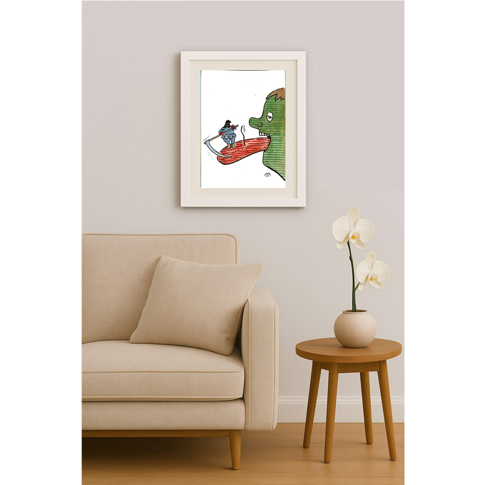 Mileta Milaradovic 25x17cm Original Cartoon BOD00083