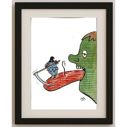 Mileta Milaradovic 25x17cm Original Cartoon BOD00083