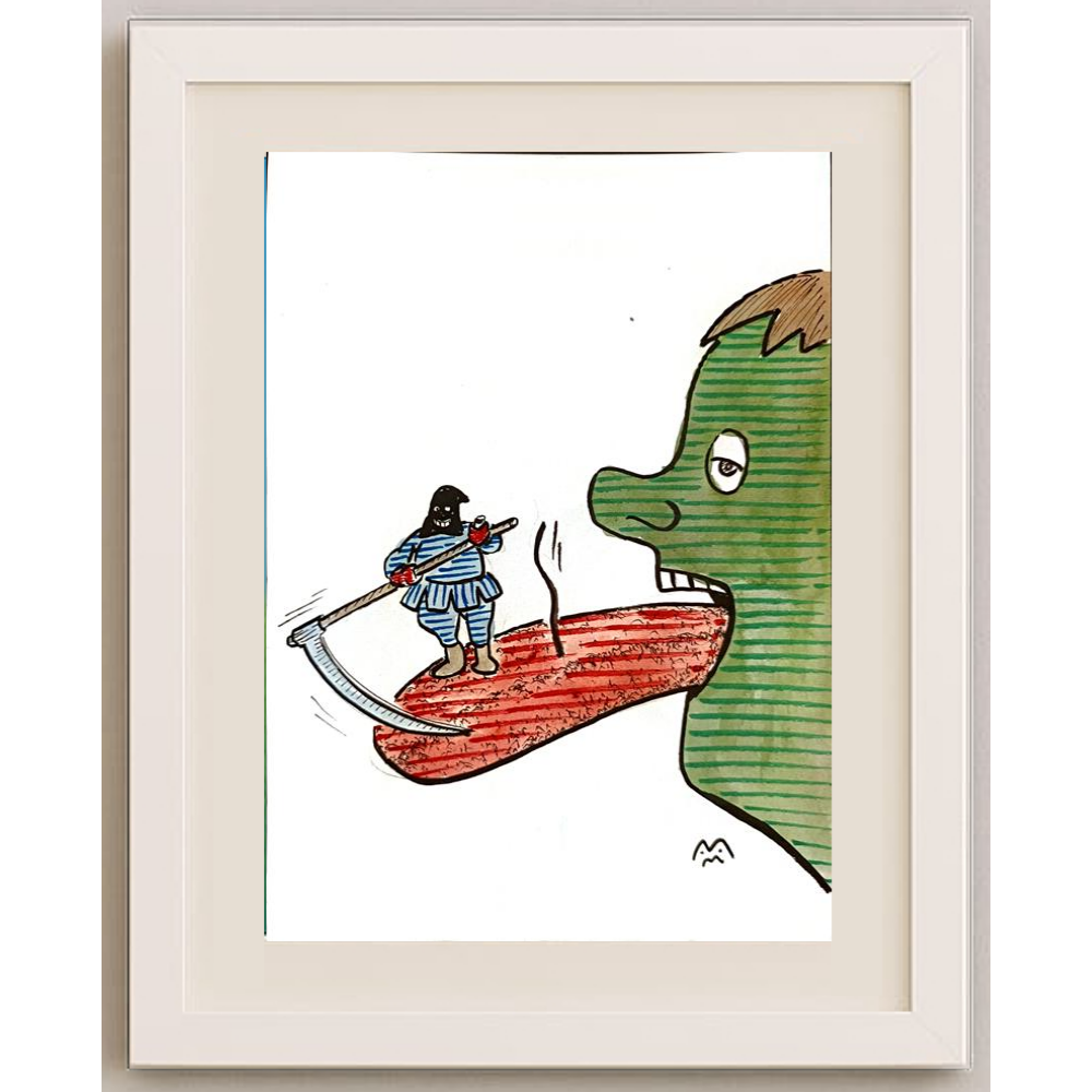 Mileta Milaradovic 25x17cm Original Cartoon BOD00083