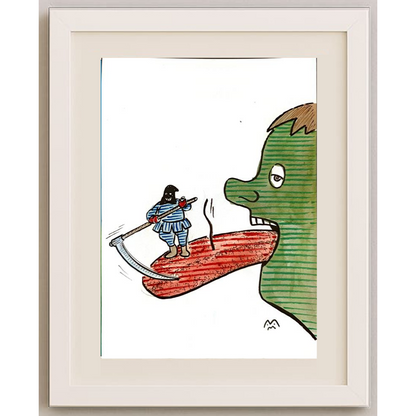 Mileta Milaradovic 25x17cm Original Cartoon BOD00083