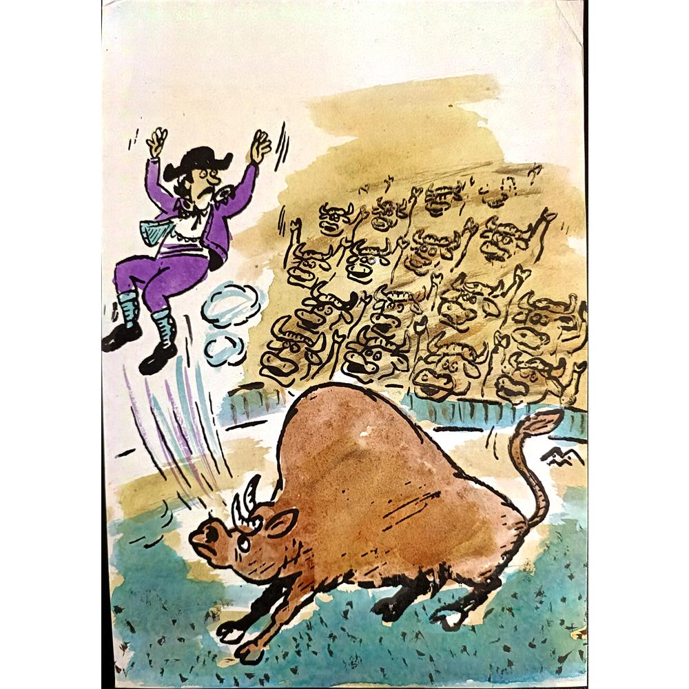 Mileta Milaradovic 29x21cm Original Cartoon BOD00084