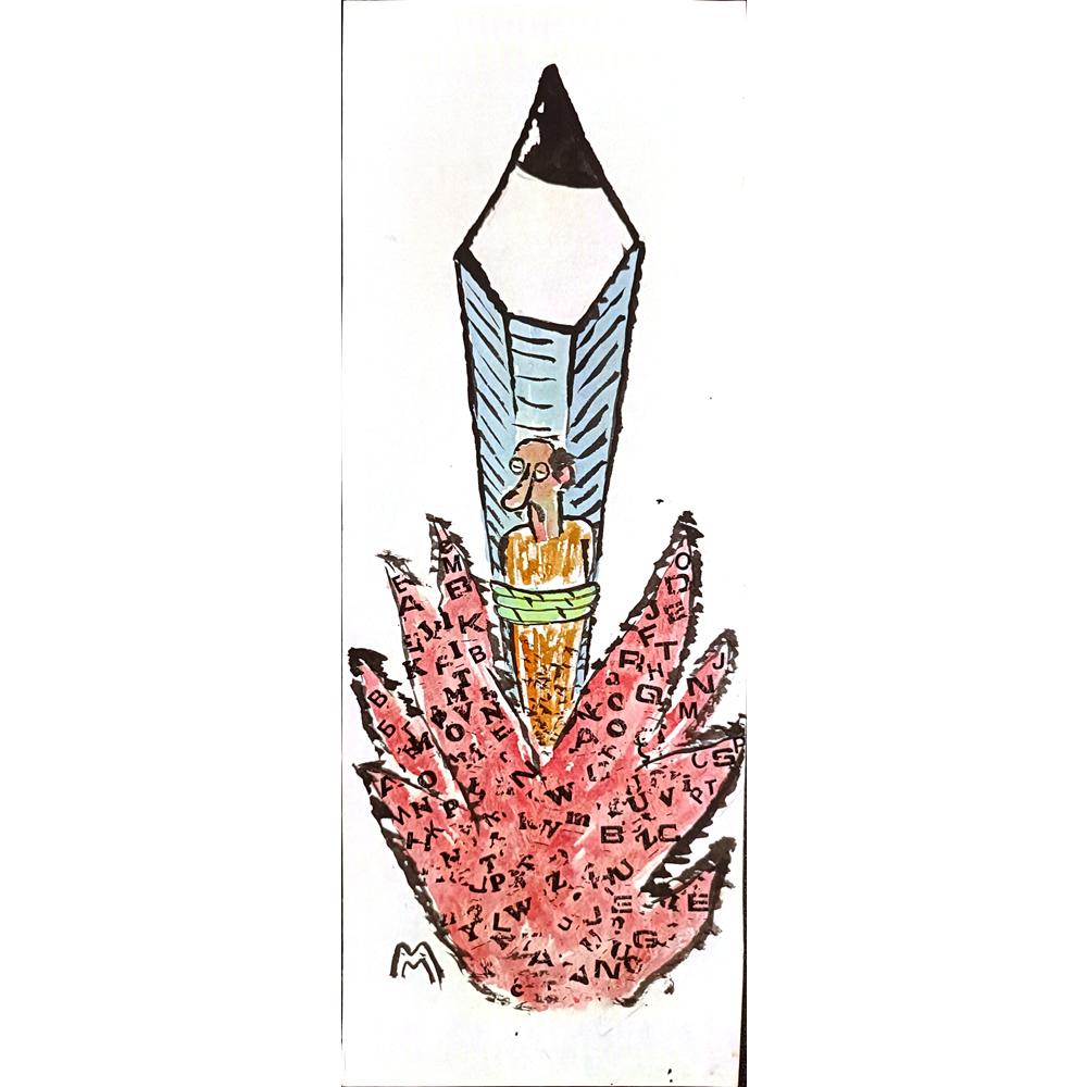 Mileta Milaradovic 29x11cm Original Cartoon BOD00086