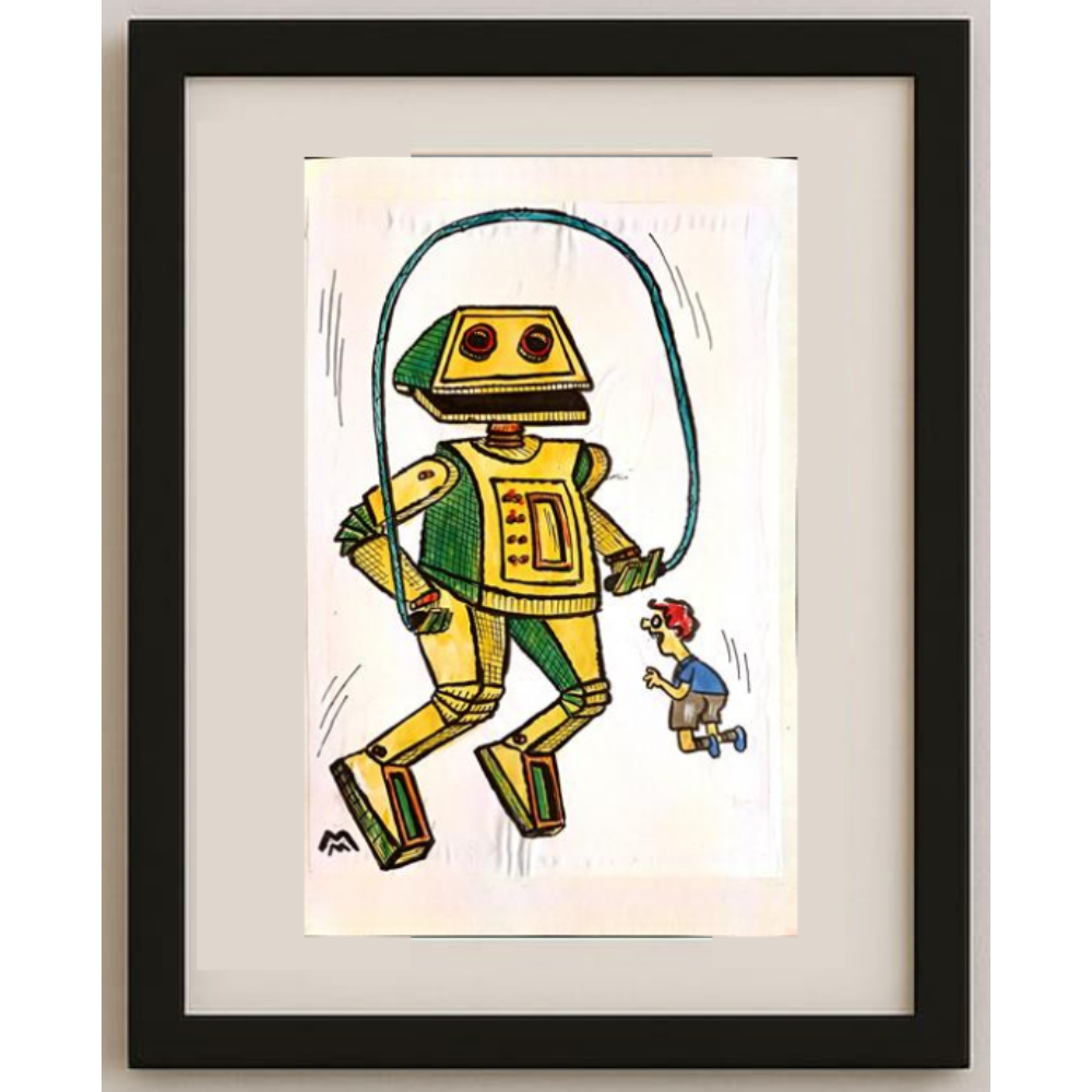 Mileta Miloradovic 19x29cm Orijinal Karikatür Tablo BOD00091