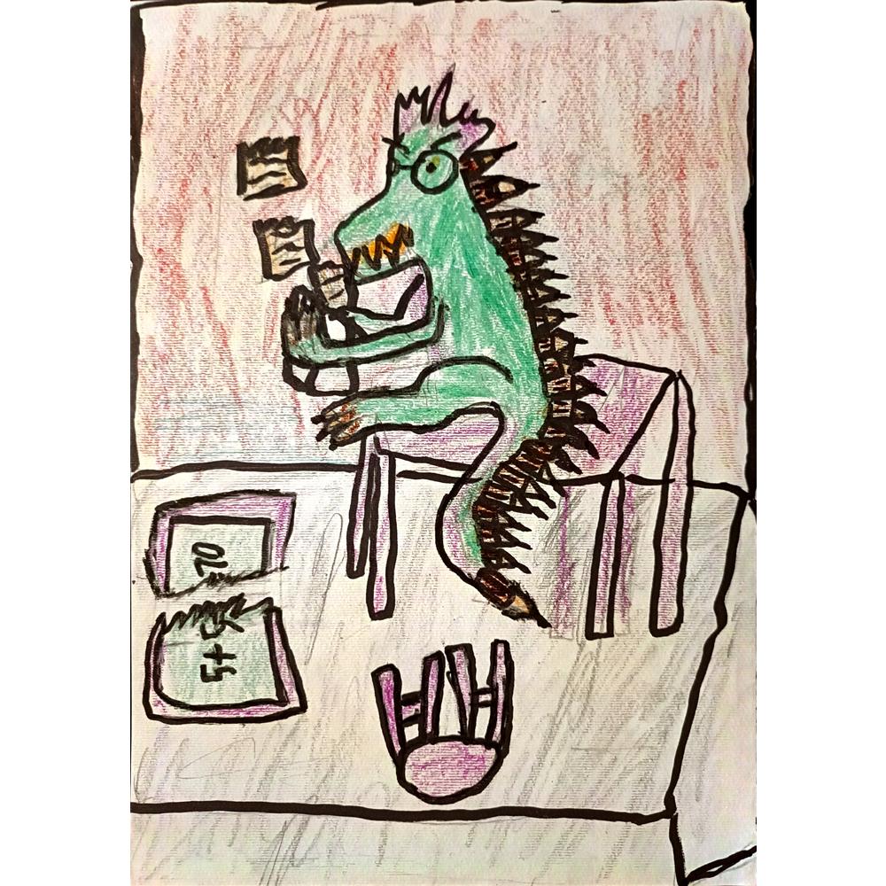 Iva Markovic 29x21cm Orijinal Karikatür Tablo BOD00094