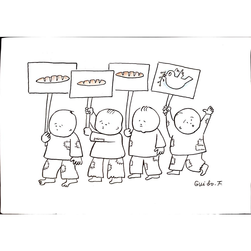 Feng Gui Bo 29x21cm Orijinal Karikatür Tablo BOD00097