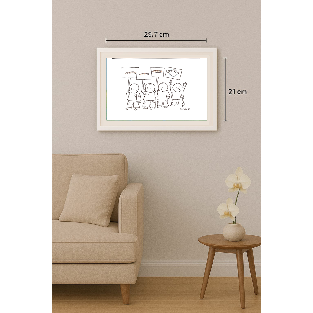 Feng Gui Bo 29x21cm Orijinal Karikatür Tablo BOD00097