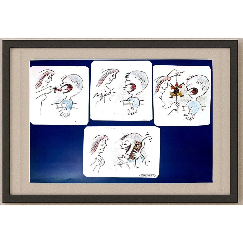 Wolfgang Schlegel 27x19cm Original Cartoon BOD00098