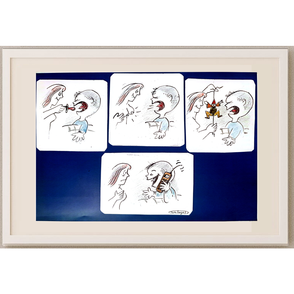 Wolfgang Schlegel 27x19cm Original Cartoon BOD00098