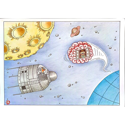 Huang Kun 29x21cm Original Cartoon BOD00112