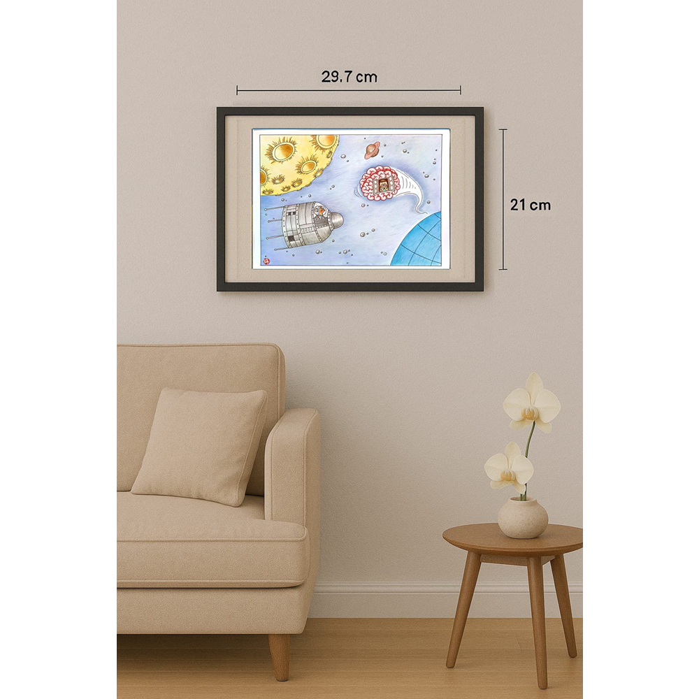 Huang Kun 29x21cm Original Cartoon BOD00112