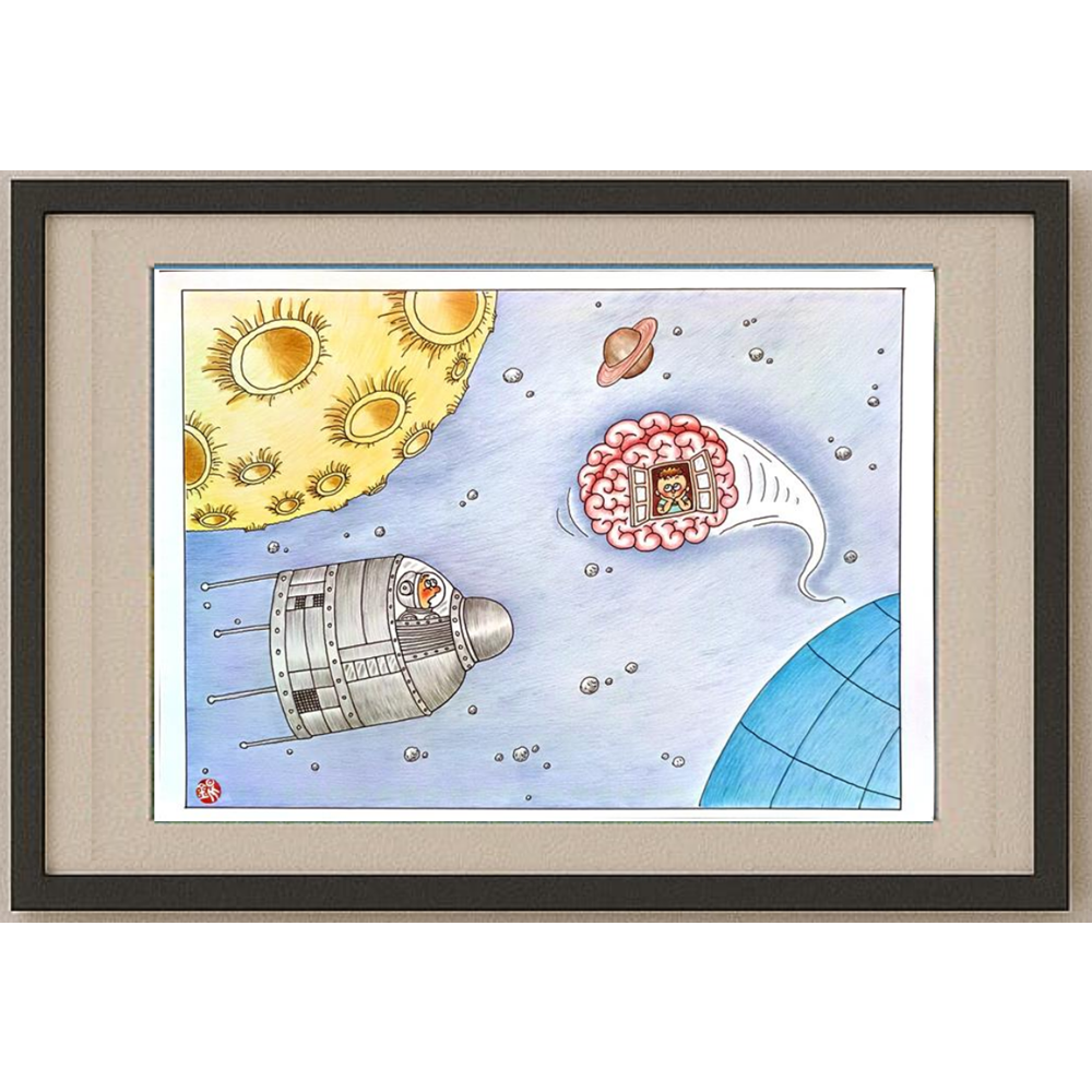 Huang Kun 29x21cm Original Cartoon BOD00112