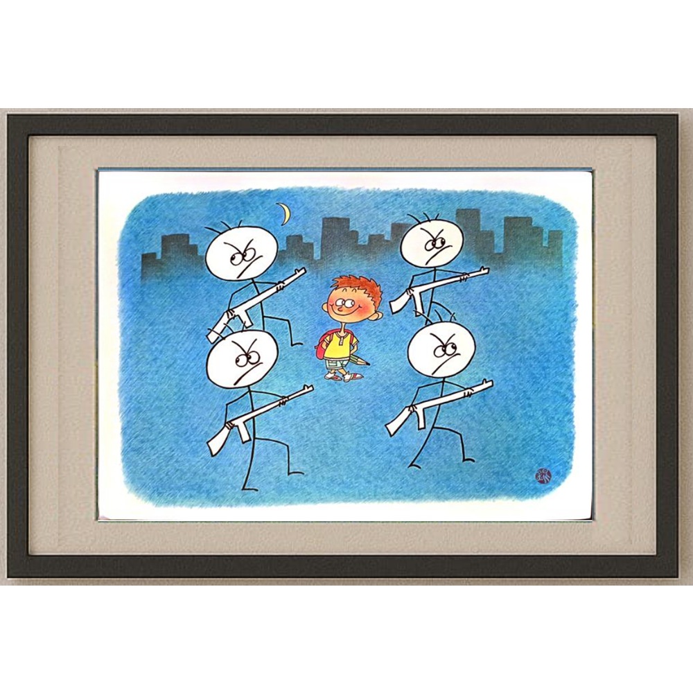 Huang Kun 29x21cm Original Cartoon BOD00113