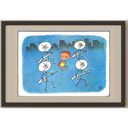 Huang Kun 29x21cm Original Cartoon BOD00113