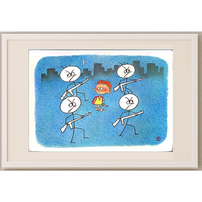 Huang Kun 29x21cm Original Cartoon BOD00113