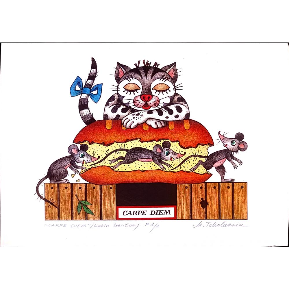 Maya Tcholakova 29x21cm Original Cartoon BOD00136