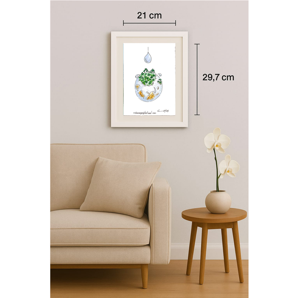 Reham Hassan Mohsen 29x21cm Original Cartoon BOD00153