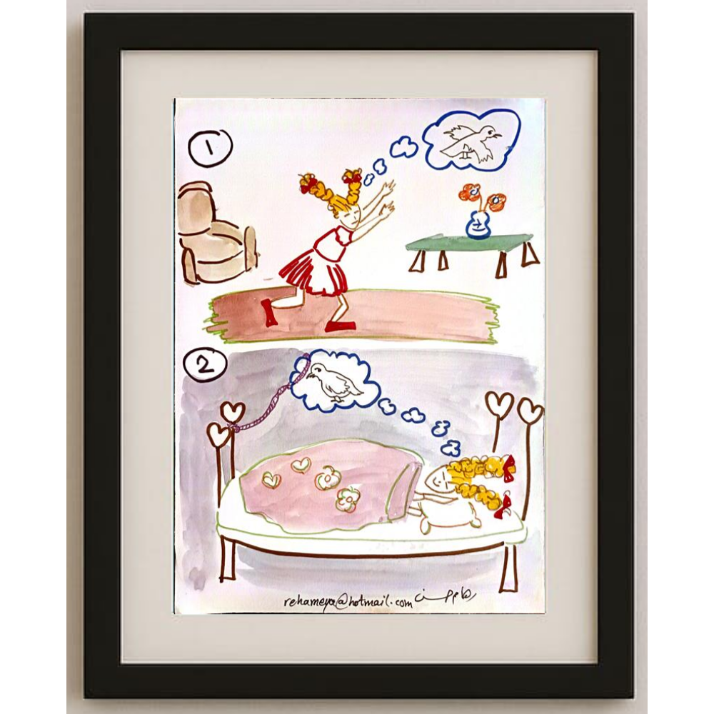 Reham Hassan Mohsen 29x21cm Original Cartoon BOD00155