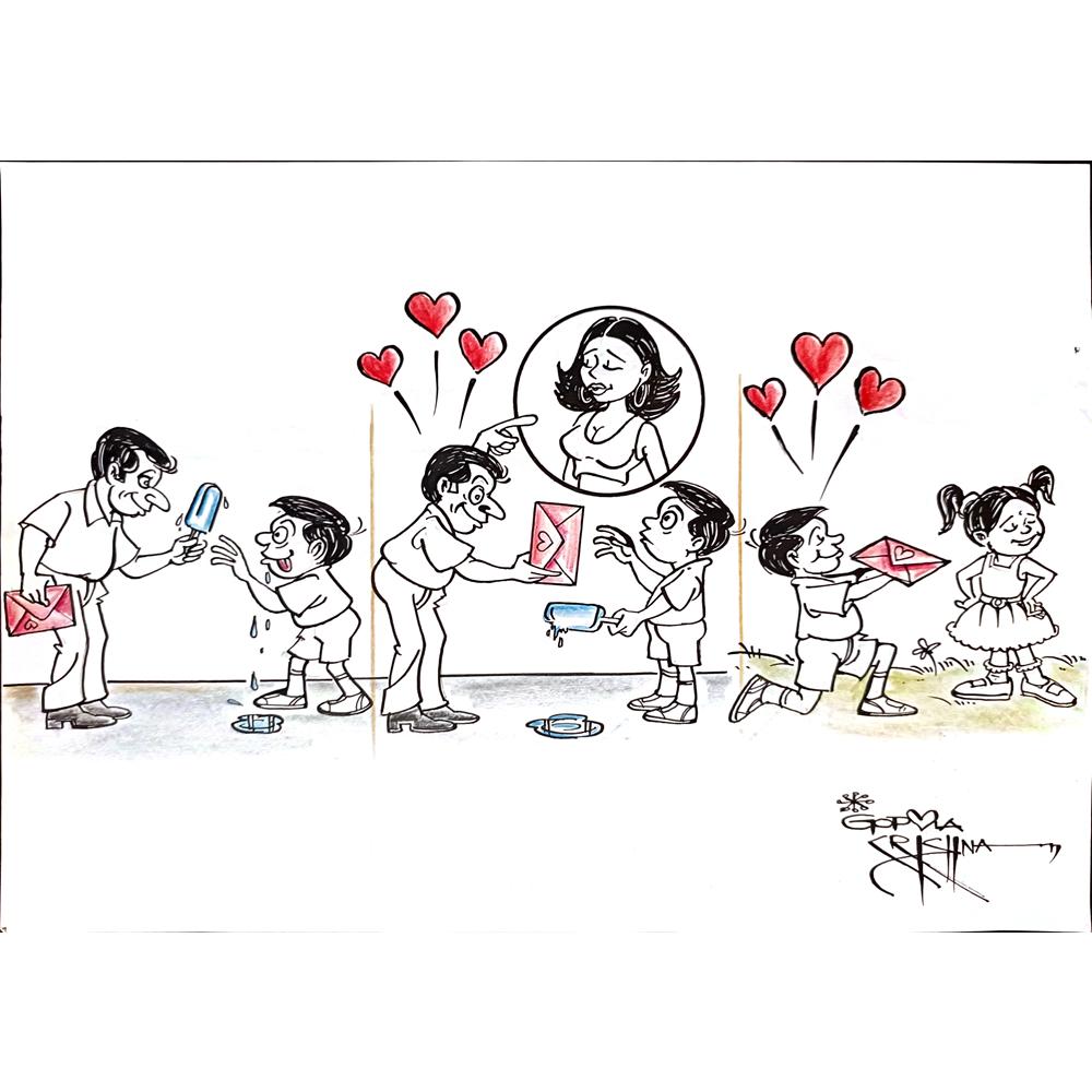 Vendra Gopalaksrishna 29x21cm Original Cartoon BOD00161