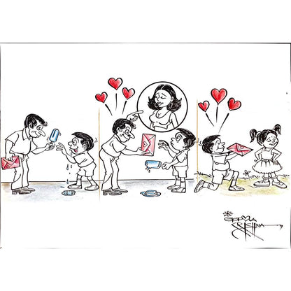 Vendra Gopalaksrishna 29x21cm Original Cartoon BOD00161