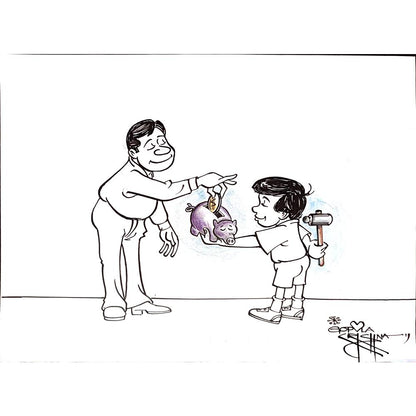 Vendra Gopalaksrishna 29x21cm Original Cartoon BOD00162