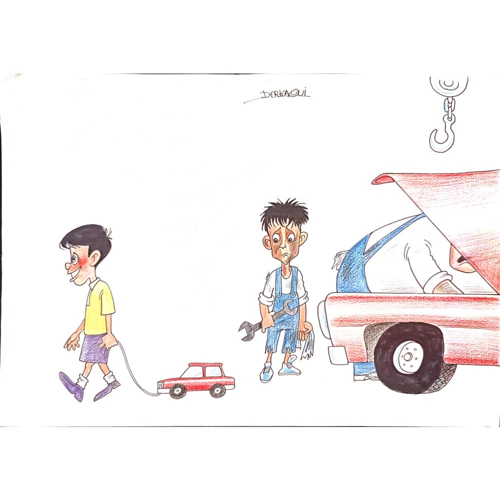 Derkaoui 29x21cm Original Cartoon BOD00170